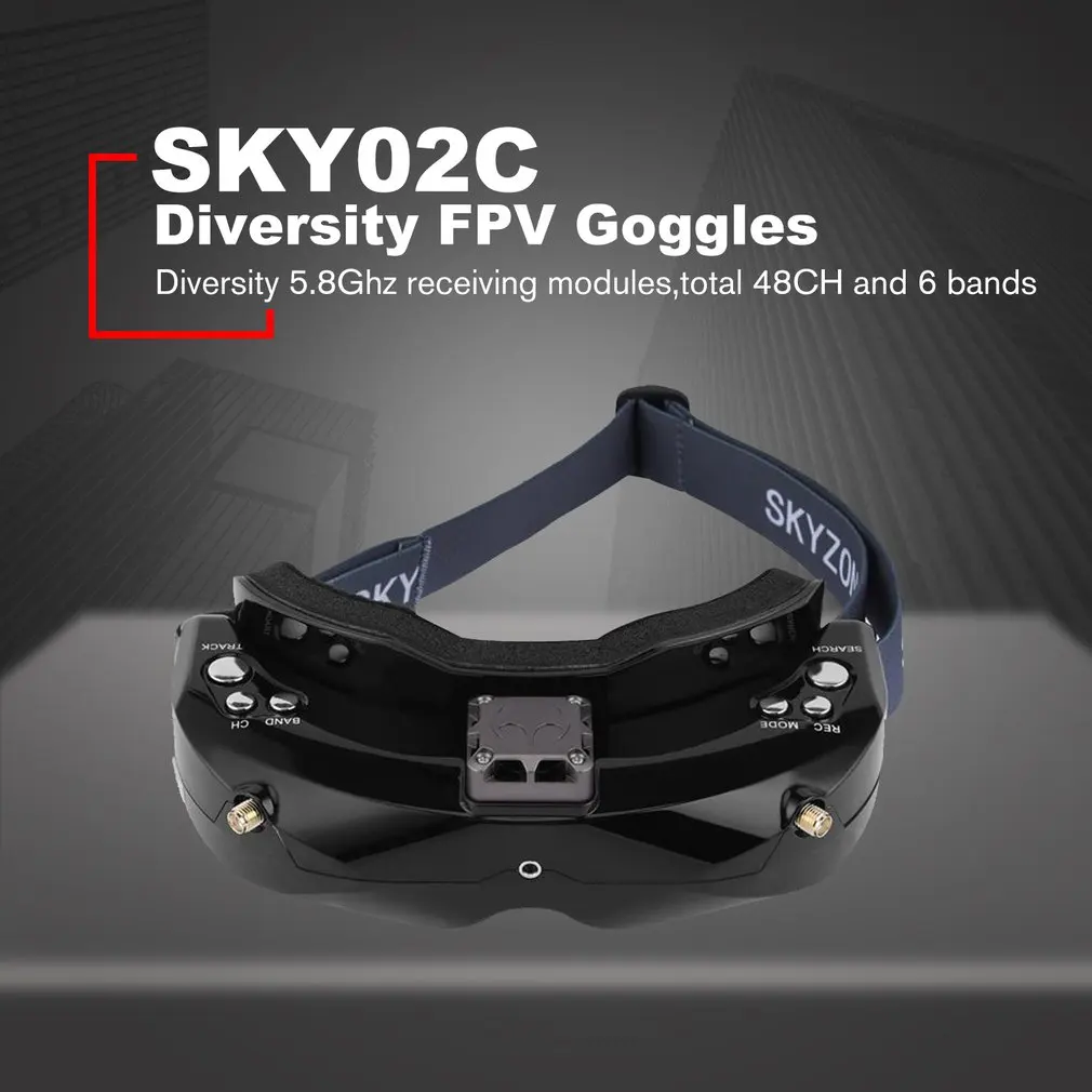 SKYZONE SKY03O 5,8 ГГц 48CH разнообразие FPV очки поддержка HDMI отслеживание головы с вентилятором DVR фронтальная камера для радиоуправляемого дрона