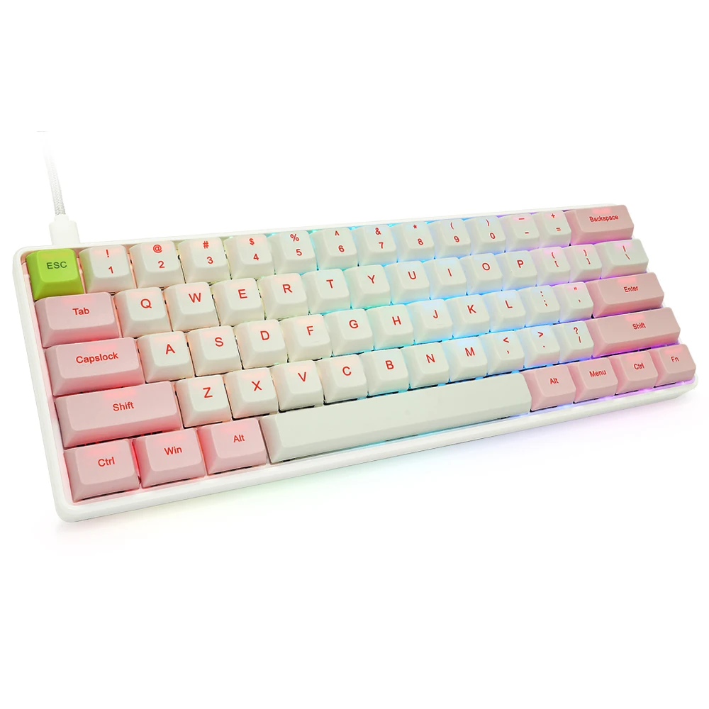 Geek индивидуальные SK61 Gateron переключатель 60% 61 клавиши NKRO Gateron оптический тип-c Проводная RGB подсветка Механическая игровая клавиатура для ПК