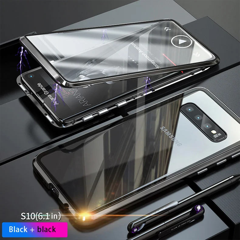 Двухсторонний чехол из закаленного стекла для телефона металлический каркас Магнитный кожух, чехол для мобильного телефона для samsung Note 8 S7edge S8 S8P S9 S9P Note9