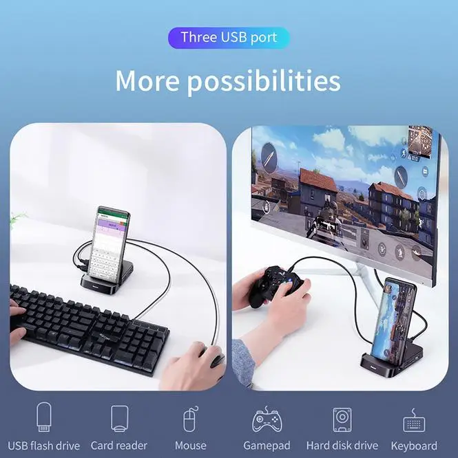 Baseus концентратор USB Type C док-станция Pad станция USB-C к HDMI док-станция адаптер питания для huawei P30 P20 Pro для samsung S10 S9