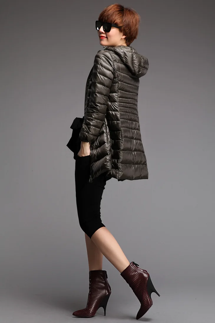7XL ультра легкая пуховая парка зимнее пальто женское теплое длинное пуховое пальто с утиным пухом легкая куртка плюс размер верхняя одежда мода