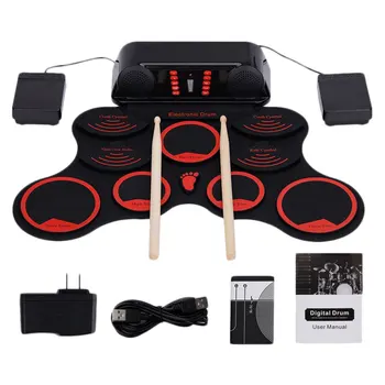 

1PC Hand Roll Up Drum Set Portable Electronic Drum USB Cable Hand Roll Up Drum Set Electric Hand Roll Drum Music Equipment
