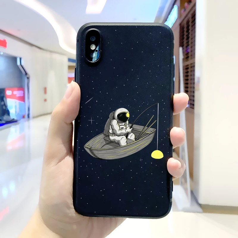 Чехол для телефона с космическим космонавтом iPhone 11 Pro XR X Xs Max 8 7 6 Plus 6S 5S SE матовые