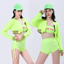 Зеленые джазовые танцевальные костюмы для женщин DJ ночной клуб сценический рейв наряд для танцев на шесте одежда Ds Gogo одежда в стиле хип-хоп DC3071