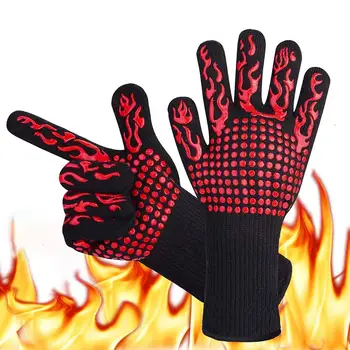 

1 Pair Kitchen Fireproof Gloves Heat Resistant Thick Silicone Cooking Baking Barbecue Oven Gloves BBQ Grill Mittens Dropshipping