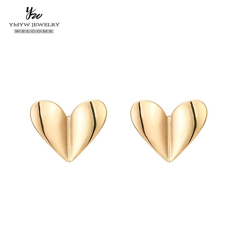 

YMYW 2019 Popular Fashion 14 k Plate Gold Fadeless Heart Shape Irregular Sequins Personality Temperament Earrings Jewelry Woman