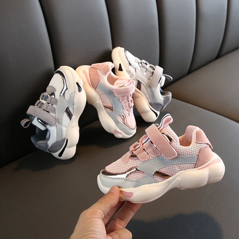 2019 детская обувь для девочек кроссовки дышащая повседневная обувь модные детские кроссовки спортивные ботинки для девушек Нескользящие
