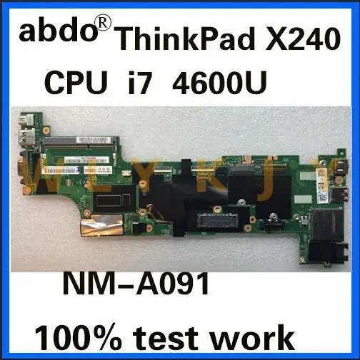 Материнская плата VIUX1 для Lenovo Thinkpad X240 материнская ноутбука процессор i7 4600U 100%