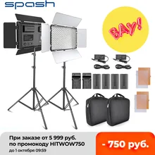 SPASH Photograhy Light 2 Sets LED Video Light Wiht Tripod Dimmable 5500K For Studio YouTube Fill Light Panel Light Camera Light