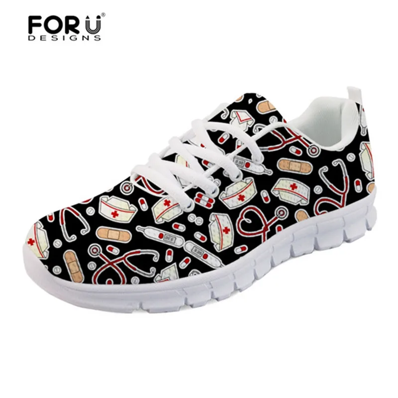 FORUDESIGNS/; женские кроссовки для медсестры; милая фиолетовая обувь на плоской подошве для студентов; Повседневная прогулочная обувь; Zapatos de mujer - Цвет: H10365AQ