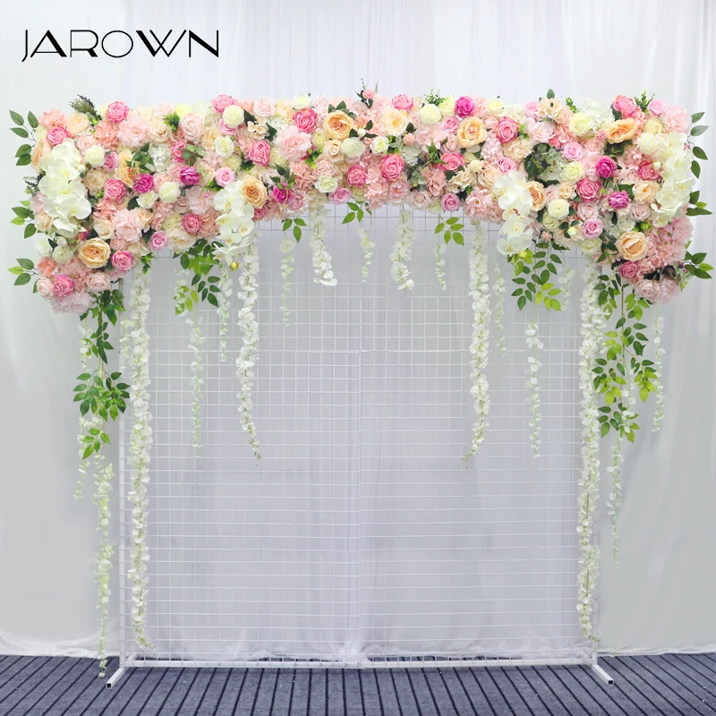 

JAROWN Artificial Fake Flowers Rose Hydrangea Flower Row Wedding Arch Decoration Home Party Background Decor Flores Artificiales