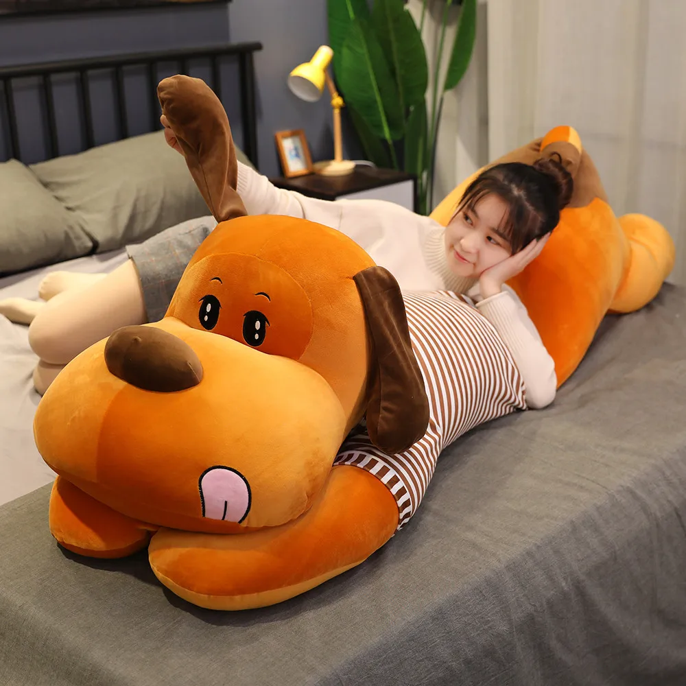 

1m Cute Lying Prone Dog Plush Toy Stuffed Animal Doll Cartoon Puppy Soft Pillow Kids Baby Hug Doll Girl Birthday Christmas Gift