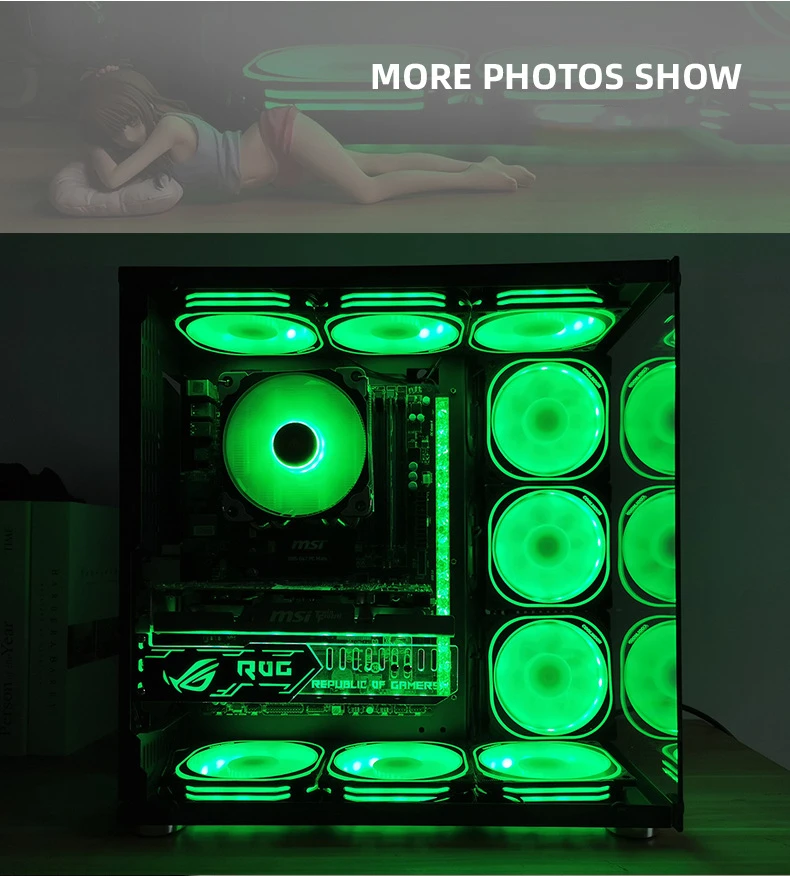 Fans & Coolings Music Control Support RGB Fan 12cm Chassis Case Dor