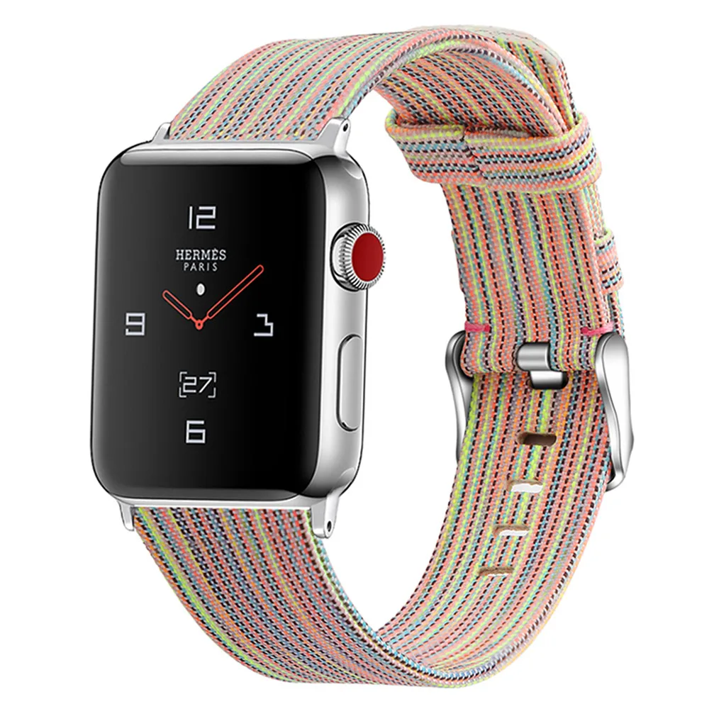 38 мм/42 мм холщовый ремешок для часов Ремешок для наручных часов Apple Watch 1/2/3/4 Замена повязки на запястья-браслеты Ремешки для наручных часов iWatch 1/2/3/4
