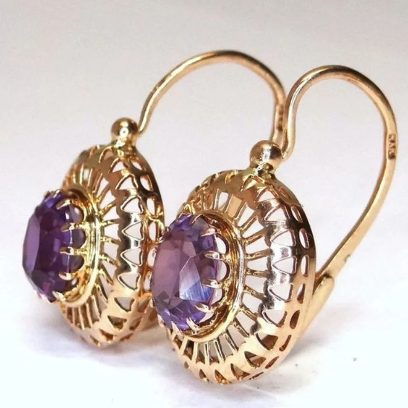 Boucles d'oreilles vintage en cristal incrusté main image 0