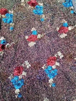 

embroiderd lace fabric Sophia-9.9802 with sequins beautiful Nigerian sequins lace fabric for party dress