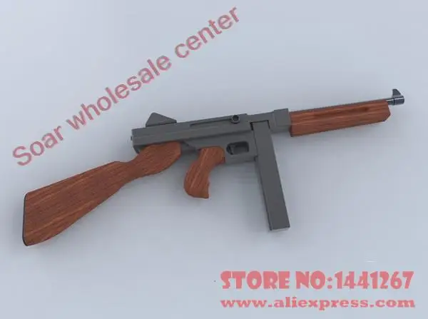  Free shipping Paper Model Simulation CS 1:1 Firearms Toys Thompson Machine Gun Waterproof No Fade 3