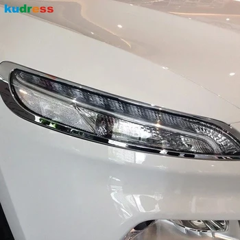 

For Jeep Cherokee 2014 2015 2016 Car Auto Accessory Front Lamp Cover Headlight Cover Trim Abs Chrome