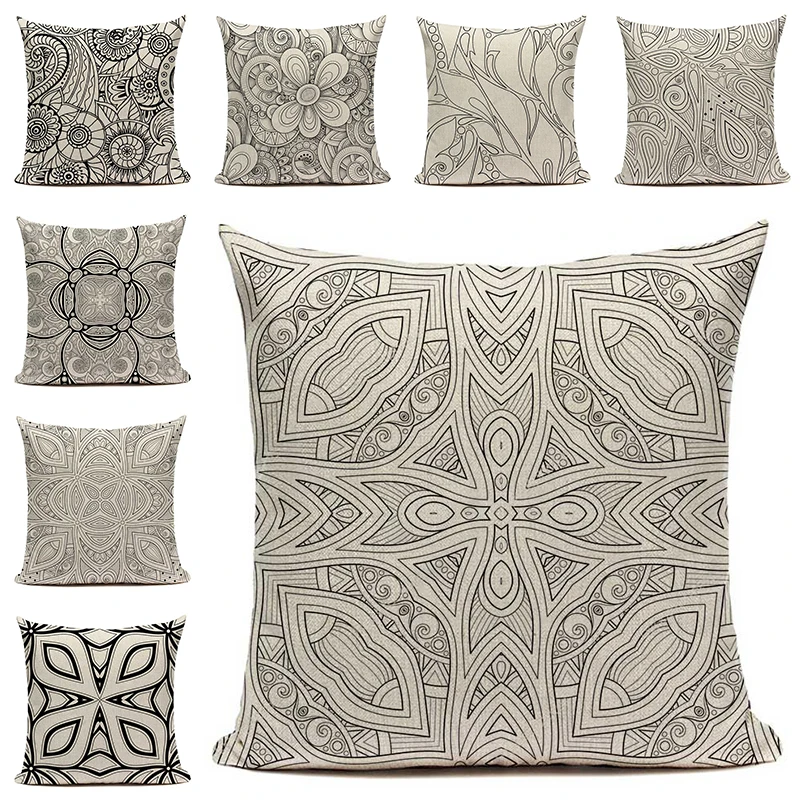 

Pillow Cover 45*45 Floral Cushion Cover For Living Room Decorative Pillows Bedroom Decoration Funda Cojin Vintage Home Decor