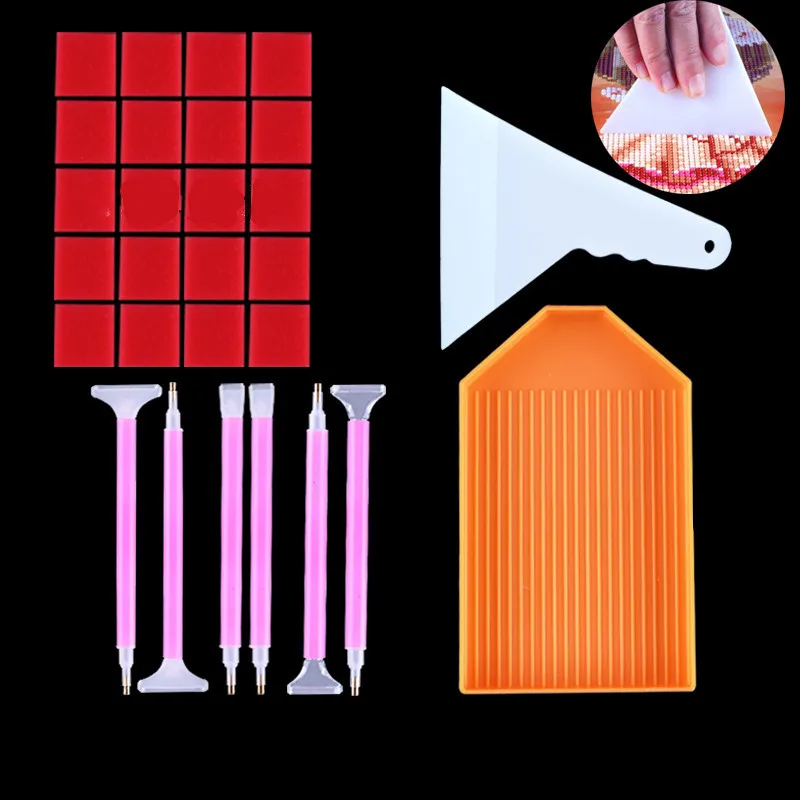 

1set Diamond Painting tool kit for Rhinestones beads storage box Plastic Tray Diamond Painting pen daimond painting accesoires