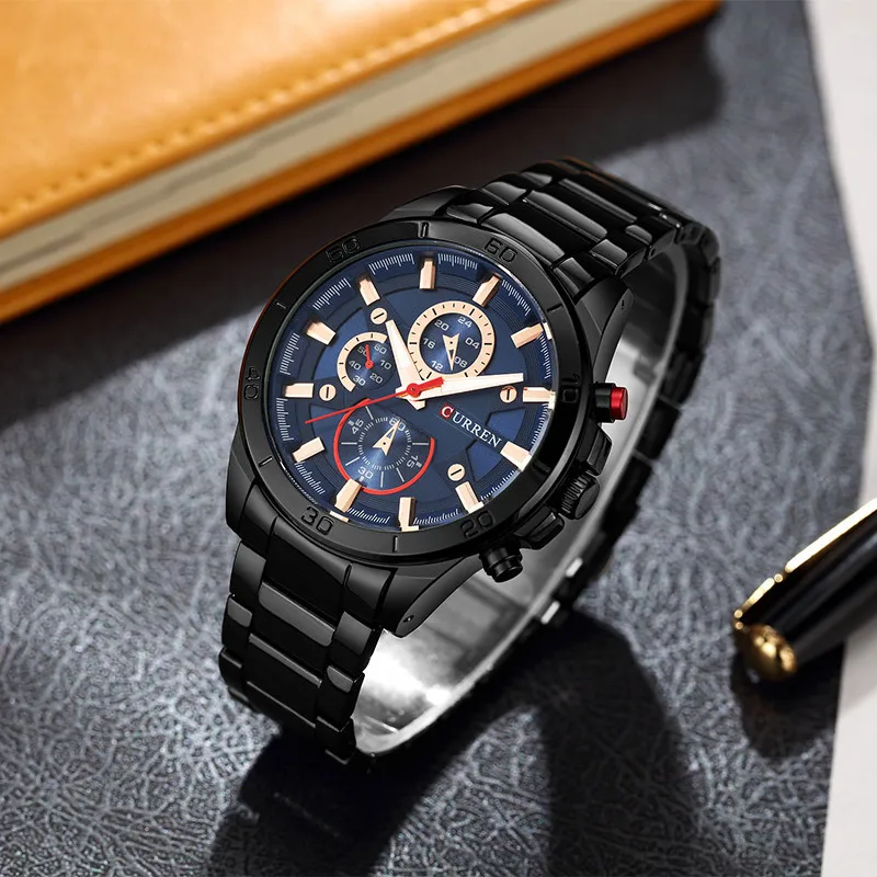 

Curren8275 Karui En Men Business Quartz Watch Steel Belt Casual Watch Men's Men Stainless Steel Watch