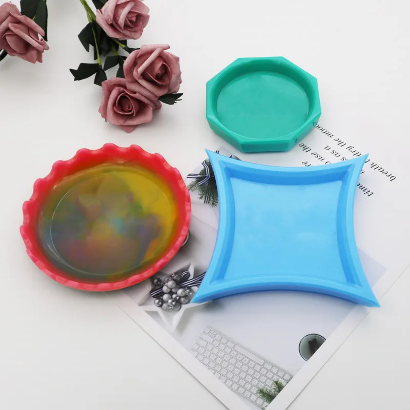 Jewelry Dish Resin Molds for Creative Round DIY Plate Silicone Mold Round  Tray Mold Dinner Plate Jewelry Storage Molds Round Ashtray Mold for Resin