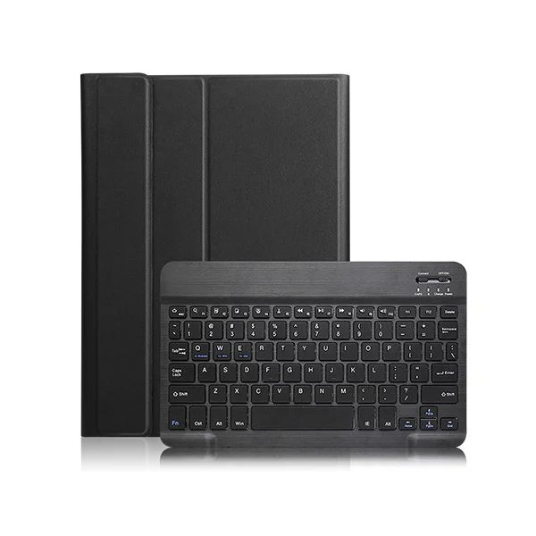Чехол с клавиатурой для нового iPad 10,2 с карандашом для Apple iPad 7го поколения A2200 A2198 беспроводная клавиатура - Цвет: BLACK