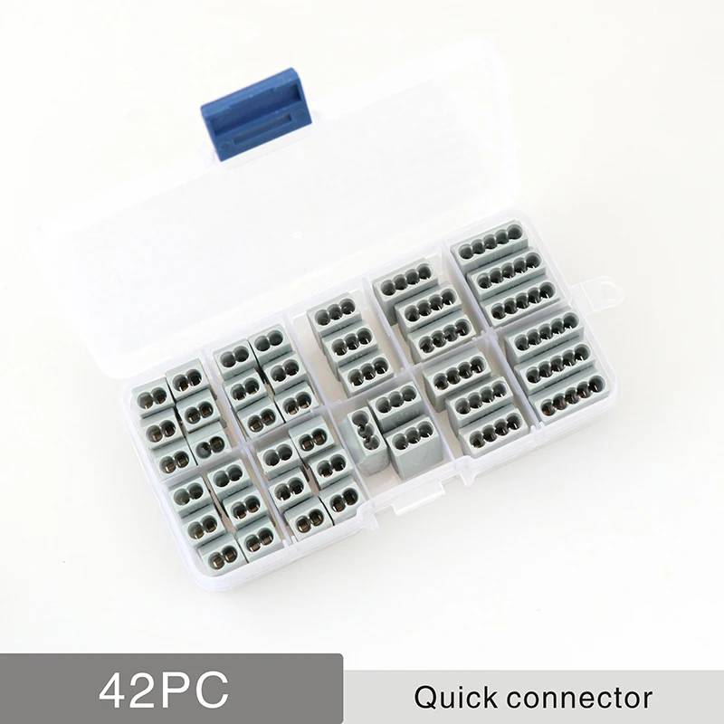 

42PC/box universal push-in electrical wire connector wiring terminal mini fast compact connectors cable connector 0.75-2.5mm