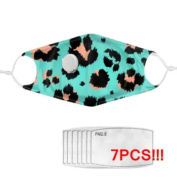 

fashion 7Pcs PM2.5 Filter Masks Carbon Insert Anti-dust Masks Washable Reusable Face Mask Non-disposable With Breathing Valve