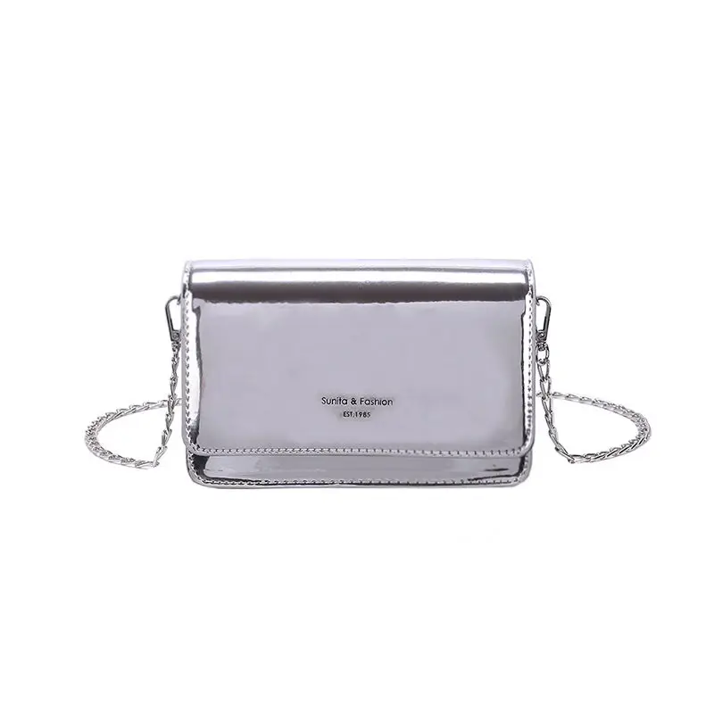 Women Laser Flap Bags Mirror Chain Shoulder Bag Summer Small
