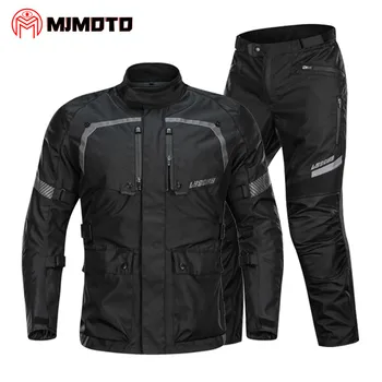 

LYSCHY Autumn Winter Motorcycle Jacket+Pants Suit Waterproof Coldproof Motorbike touring Clothing motocross racing Jacket+CE Pad