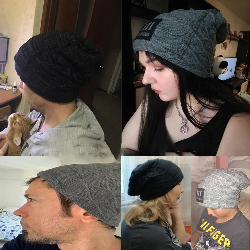 2019 стильные шапочки Skullies зимняя мужская шапка Толстая теплая толстая s Beanies
