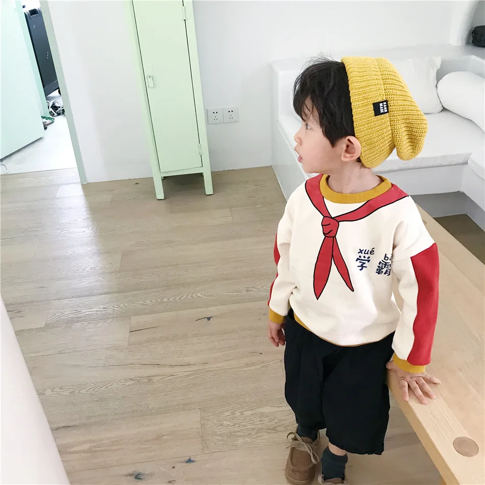 Tonytaobaby/осенне-зимняя одежда; Новая детская одежда; свитер с героями мультфильмов; свитер для малышей; толстовка для малышей