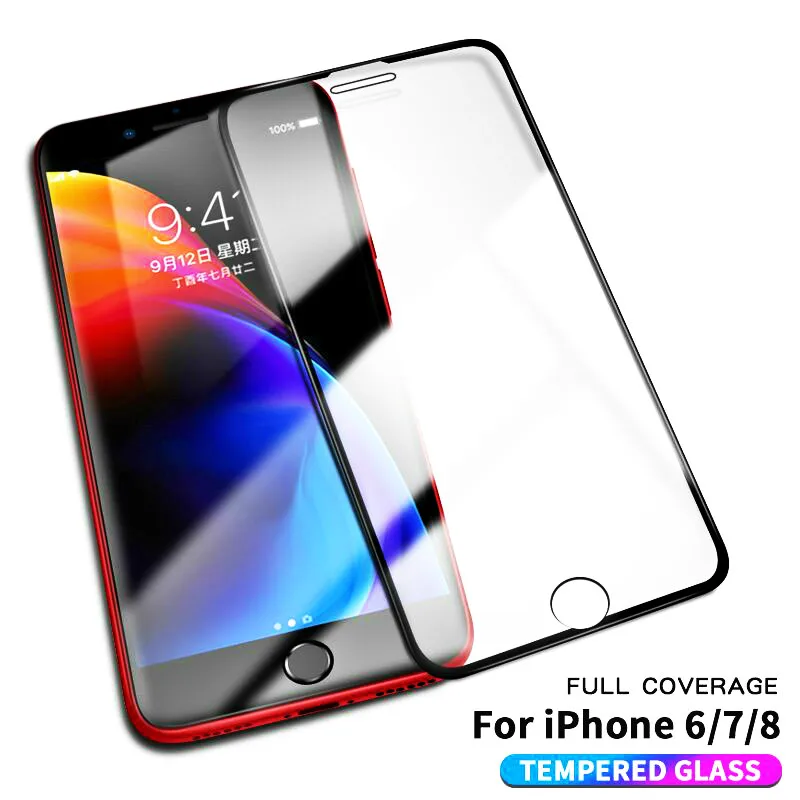 ABAY Высокое качество 9H 6D закаленное стекло для IPhone 8 7 Plus 6 6S протектор экрана X XS