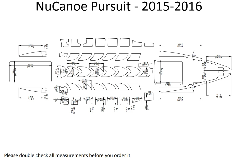NuCanoe погоня Каяк Лодка EVA настил КОВРИКИ НАБОР 1/4"