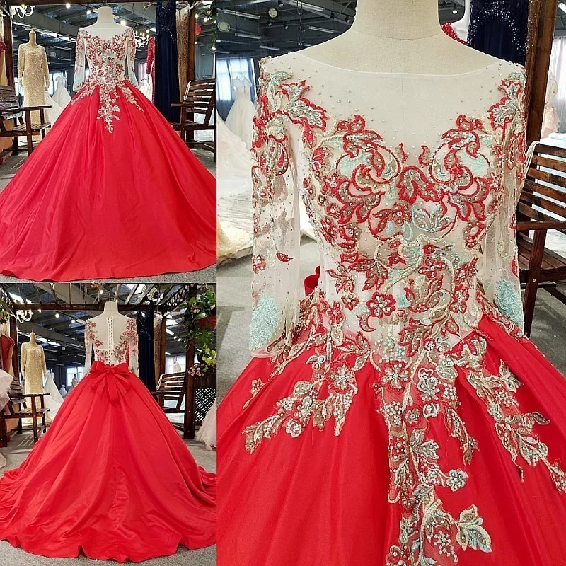 

Hot9 Customized Of-the -shoulder Neck Sequined And Appliqued Self-cultivation Back With Button Maternity Wedding Dress
