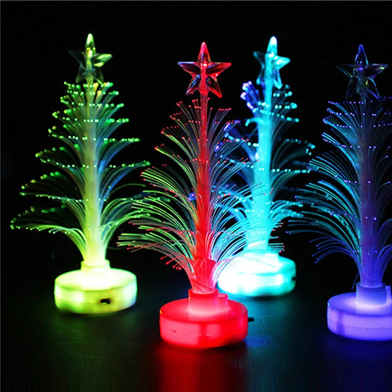 LED Party Rave Colorful LED Fiber Optic Nightlight christmas Decoration Light Lamp Mini Christmas Tree Glow Party Supplies (3)