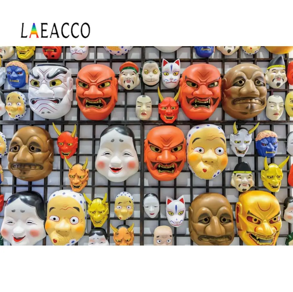 Laeacco фон для фотосъемки с маской в японском стиле разные цвета настроения детской