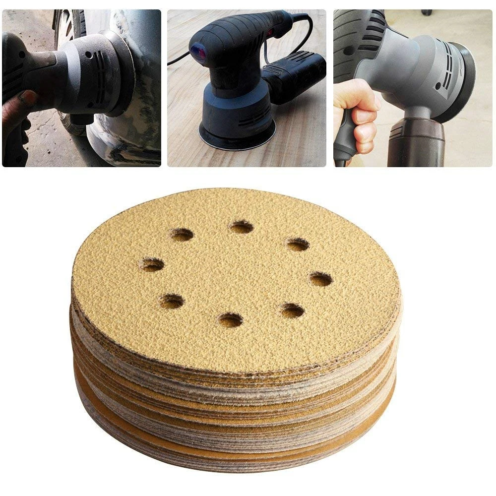 POLIWELL 10PCS 5 Inch 8 Hole Sandpaper 125mm 60~1000 Grit Yellow Sanding Paper Sanding Discs for Hook and Loop Festool Sander POLIWELL 10PCS 5 Inch 8 Hole Sandpaper 125mm 60~1000 Grit Yellow Sanding Paper Sanding Discs for Hook and Loop Festool Sander