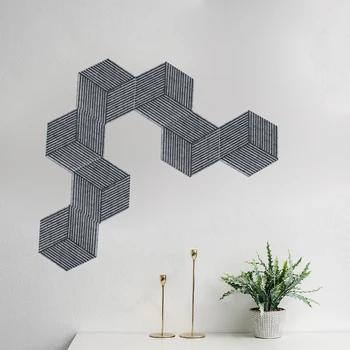 

2020 Ins hot new 3D Hexagon Felt Board wall sticker Photo display Message Board Design Loft style Room wall decoration 10pcs/lot
