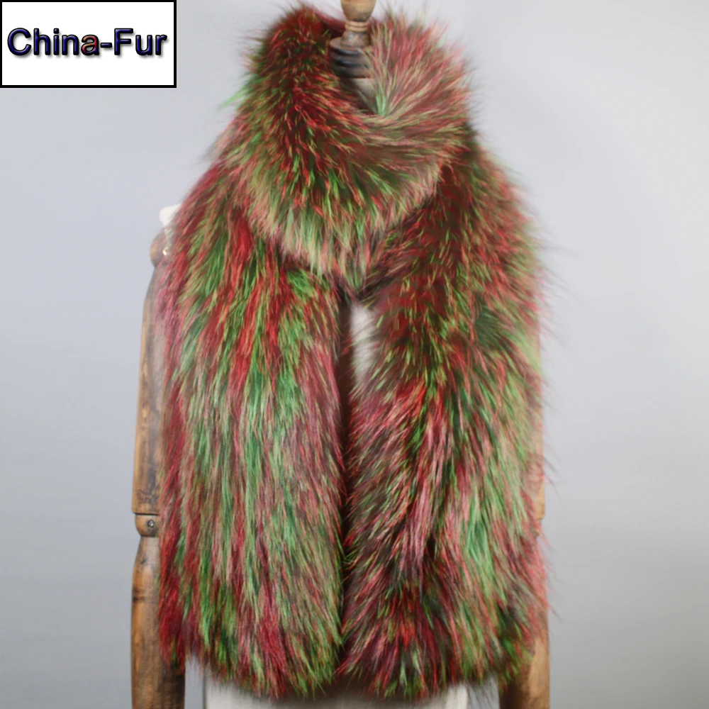 Outdoor Long Style Women Real Fox Fur Scarf Winter Warm Soft Knit Shawl Good Quality Natural Ring Scarves |