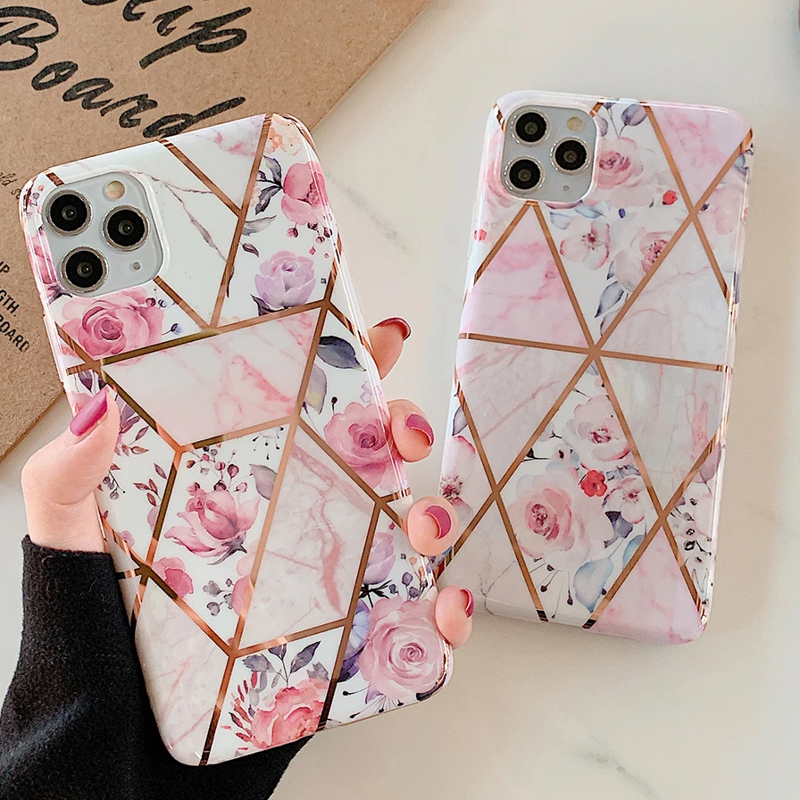 Чехол для телефона SUYACS с геометрическим покрытием iPhone 11 Pro Max XS XR X 7 8 6 6S Plus
