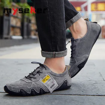 

Comfortable Moccasins for Men Sneakers Breathable Summer Men's Shoes Gray Driving Shoe Low Top Loafers for Men Walking Shoes T17