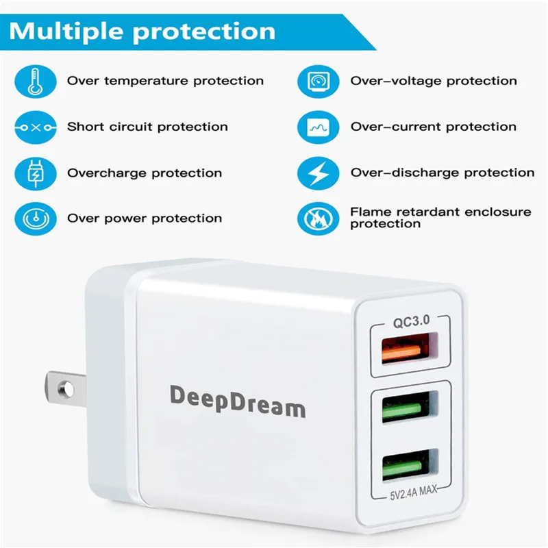 30 Вт USB быстрая зарядка QC 3,0 9 В 2A зарядное устройство для телефона для iPhone 7 8 ЕС США вилка Быстрая зарядка зарядное устройство для samsung Xiaomi huawei