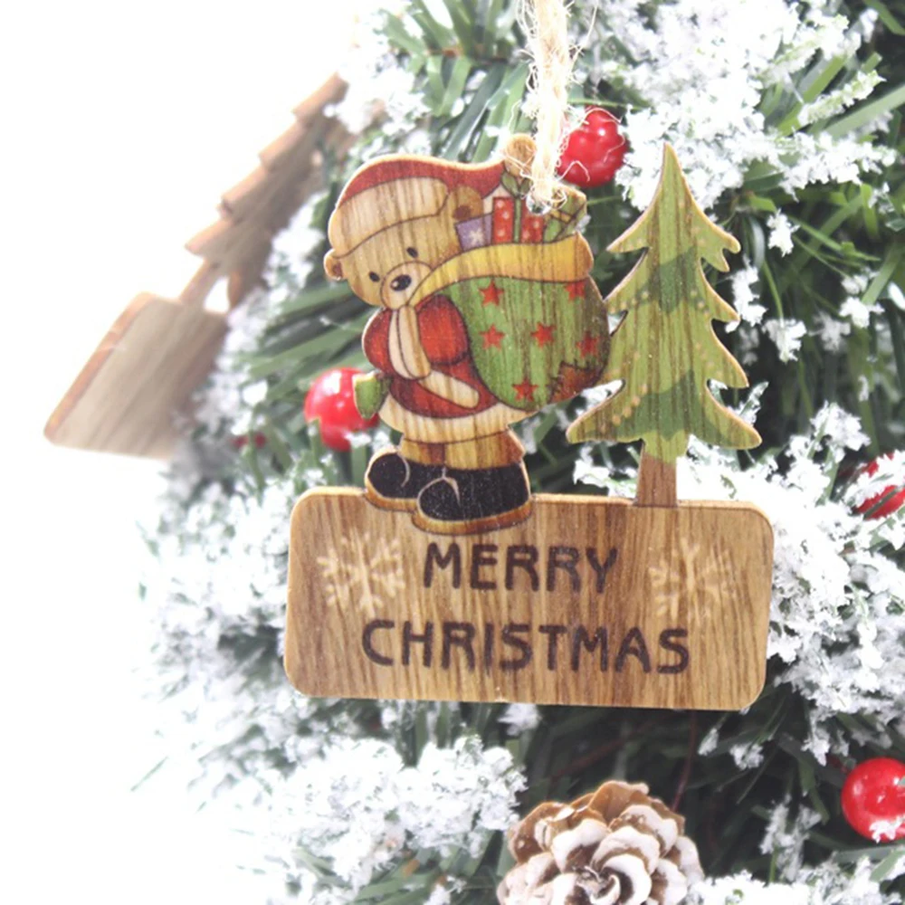 3 шт DIY рождественские деревянные подвески, украшения, рождественские деревянные поделки, елочные украшения для дома, вечерние украшения, детский подарок