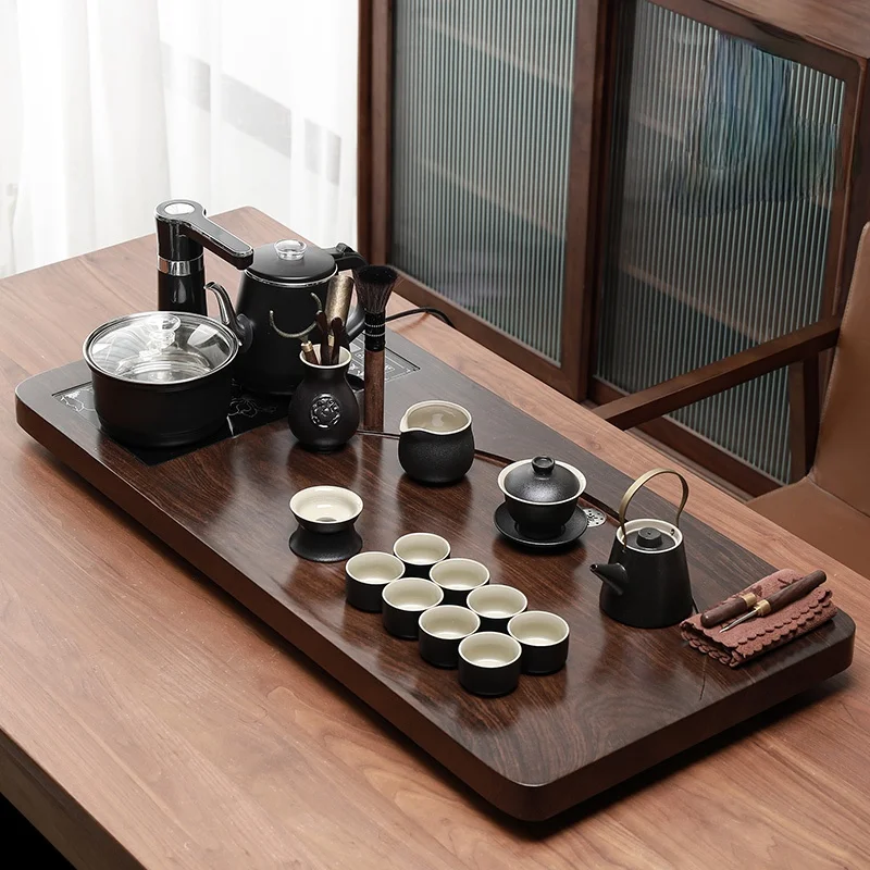 Light Luxury High-End Automatic Integrated Solid Wood Tea Tray Kung Fu Tea Set Home Living Room Chinese Style Small Table