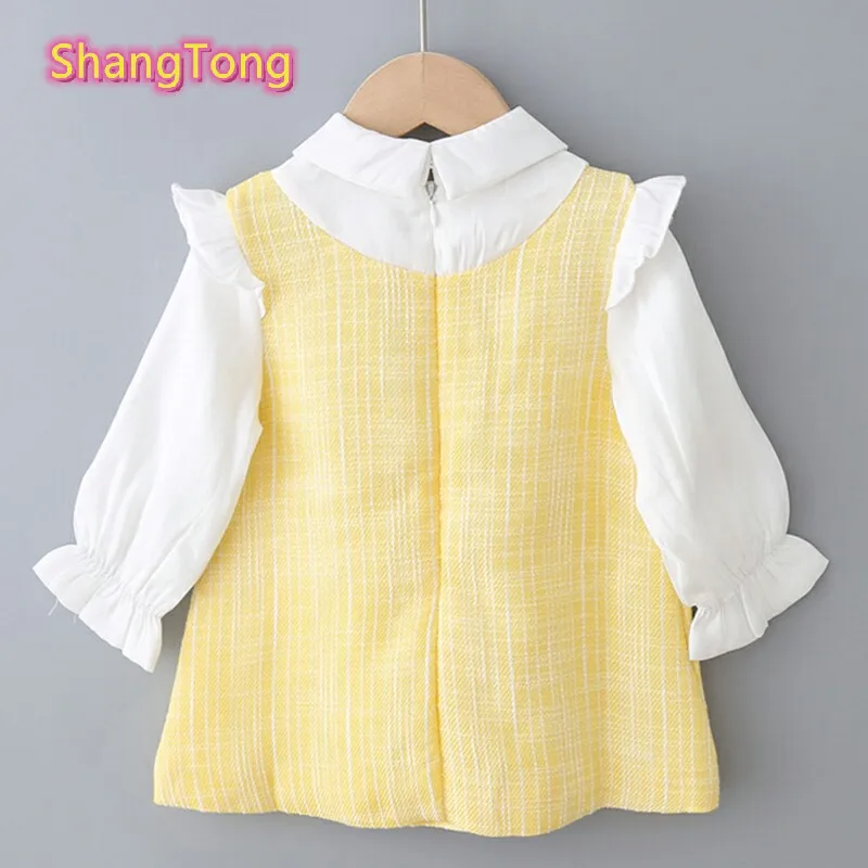 Платье для маленьких девочек с длинными рукавами; vestido infantil; вечерние и свадебные платья-пачки принцессы; сезон весна-осень; для детей от 0 до 3 лет