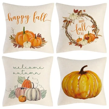 

New Fall Throw Pillow Covers, Autumn Pumpkin Decorations Throw Pillows Cases, Fall Decor Thanksgiving Day Decorations