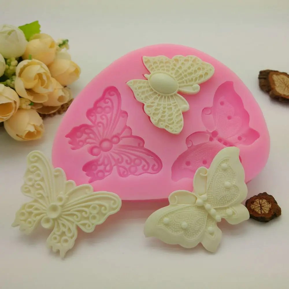 Силиконовые формы для тортов с 3d бабочками выпечки DIY в форме сердца форма
