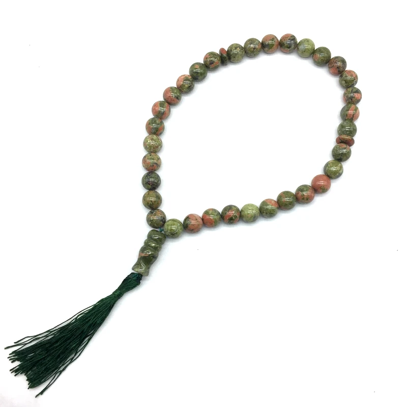 Четки Молитва бисера tassel pendant 33 бусины исламский мусульманский Аллах Мохаммеда четки оптом по низкой цене для мужчин и женщин - Окраска металла: unakite